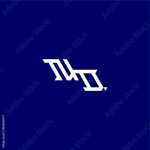 monogram modern logo initial esport concept design ND minimalist techno style letter