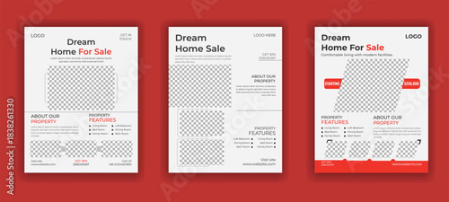 Minimal Clean Real Estate Property 3 flyer design and Smart Living Space Real Estate Promo Flyer 