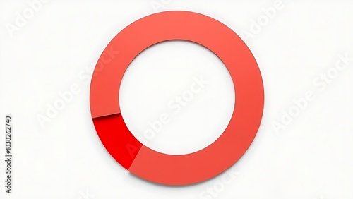 decimal. A geometric circle with a sharp gap, the imperfection in red on a minimalist background. wellbeing guides, coaching materials, designed for mental health education and mindfulness programs.