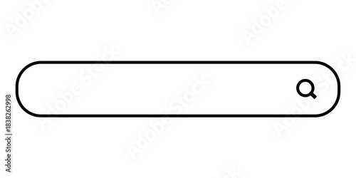 A clean, minimalist search bar icon, perfect for website navigation and user interface design, representing online search functionality