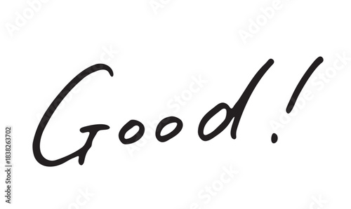 手書き英語「Good!」｜褒め言葉や評価に使える文字素材