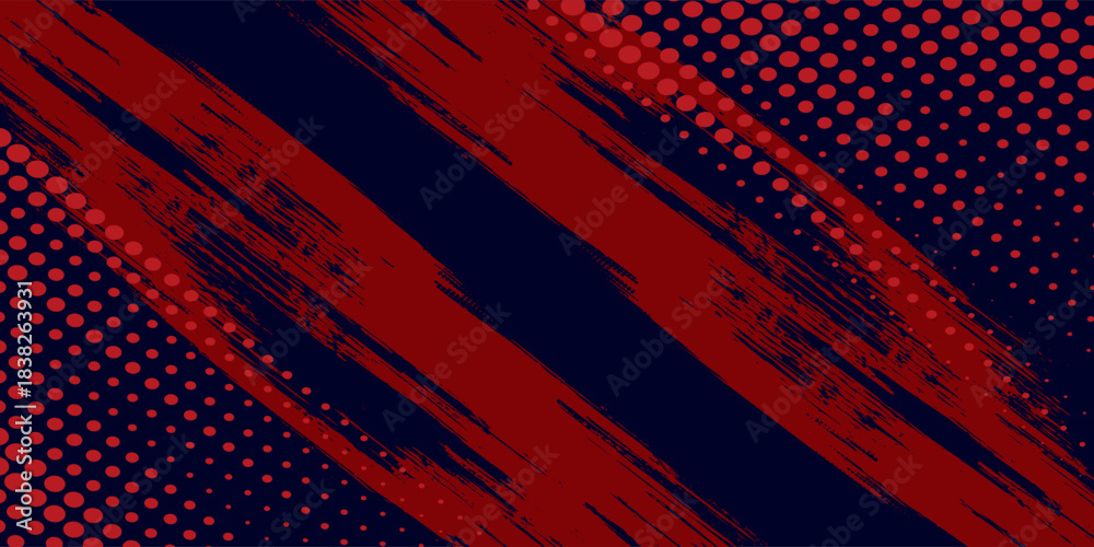 Fototapeta premium Halftone dots red and blue color pattern gradient grunge texture background. Dot pop art comic sport style vector illustration. grunge vector dots. eps 10