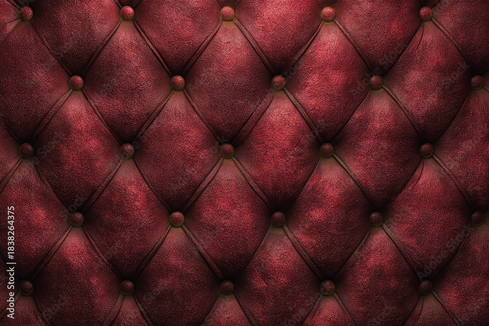Naklejka premium luxurious dark red tufted leather texture background