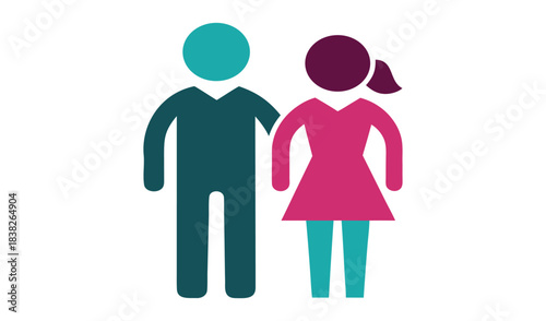 Stylized couple icon representing partnership and togetherness