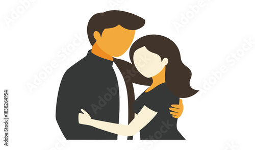 Couple embracing with warmth and affection
