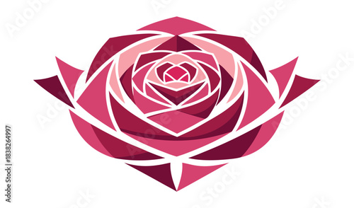 Geometric pink rose abstract design