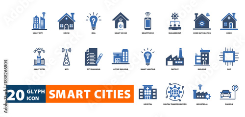 smart cities icon set with Smart City, House, Idea, Smart House, Smartphone ,Management, Home Automation, Home, Smart Cities, Wi fi, City Planning, Office Building, Smart Lighting, 






 




