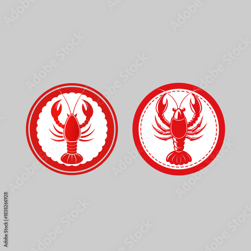 Seafood Label and Sticker Vector Collection