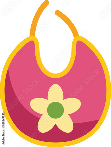 Baby bib with a floral design, providing a practical and stylish solution for mealtime messes