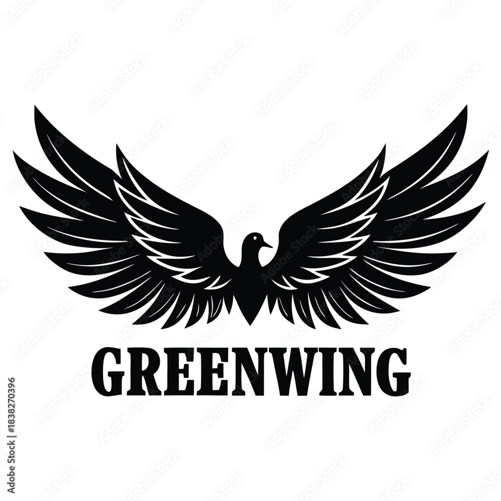 Obraz premium greenwing symbol vector style
