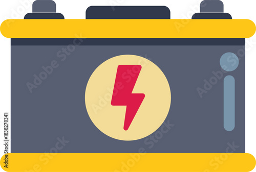 Car battery is supplying energy for a vehicle's electrical system, enabling a smooth engine start
