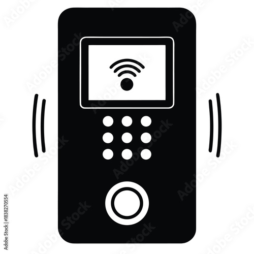 smart intercom on white background