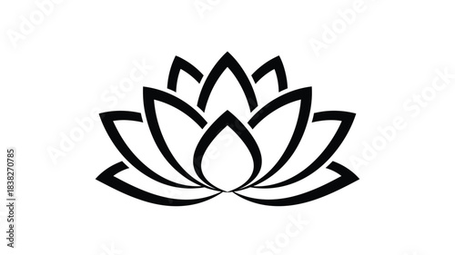 Elegant black lotus flower design a striking visual representation silhouette