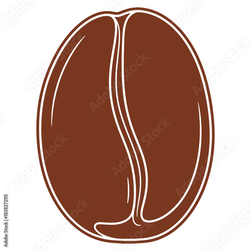Detailed Coffee Bean Illustration on White Background Ready to be Brewed for Coffee Drinkers Everywhere