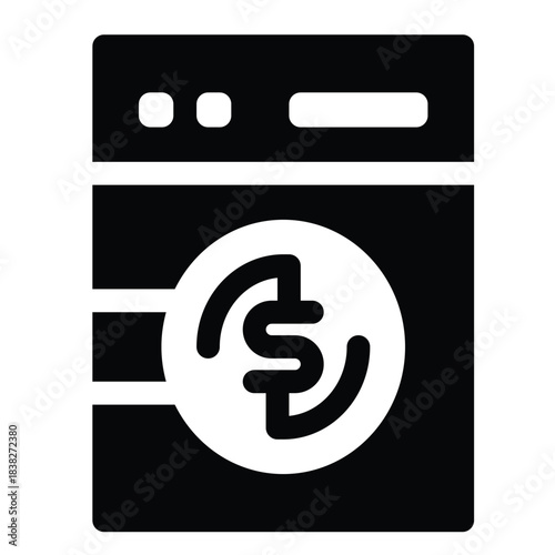 Solid money laundering icon for illegal finance, fraud, and concealment crime.