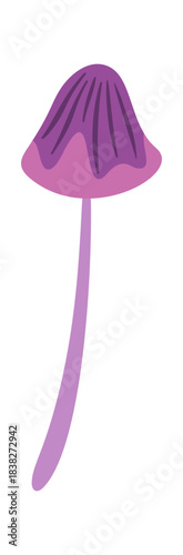 Hallucinogenic violet mushroom decorative element