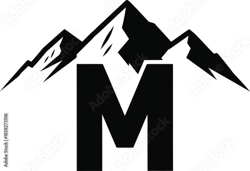 Mountain Peak Letter M Symbol Vector