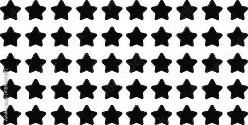 Star silhouette collection, simple five-point icons for ratings, decoration, patterns, graphic design elements, bold symbol vector set for creativity