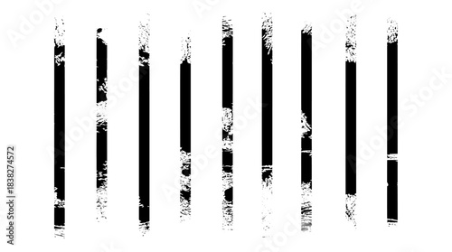 Racing stripe vector set with vertical grunge marks, distressed track graphics, and textured speed patterns