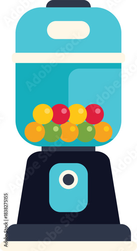 Colorful gumball vending machine dispensing candy and bringing joy