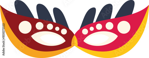 Colorful carnival mask with feathers, adding a touch of mystery and festivity to any masquerade ball or celebration