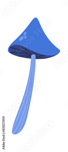 Fantastic blue mushroom cute element
