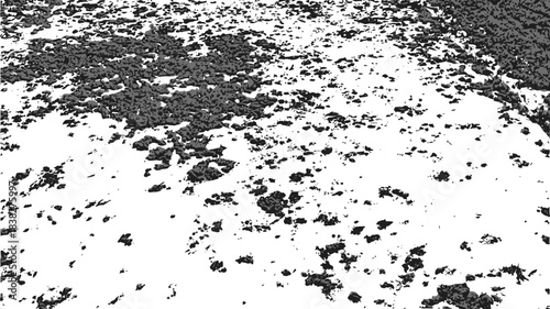 Muddy field texture abstract surface view highlighting saturated soil, cracks, waterlogged areas, and natural dirt patterns for agricultural