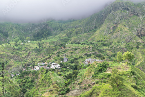 Misty terraced highlands of Santo Antāo, Cape Verde