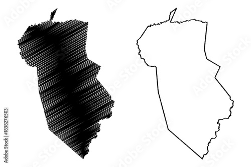 Baianopolis municipality (Bahia state, Municipalities of Brazil, Federative Republic of Brazil) map vector illustration, scribble sketch Baianopolis map