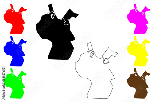 Juliaca city (Republic of Peru) map vector illustration, scribble sketch Hullaqa map