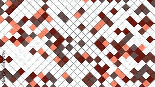 Geometric pattern of warm-toned diamonds on a white grid, creating a subtle, textured background.