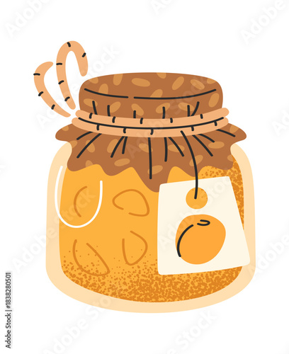 Apricot fruit jam in jar