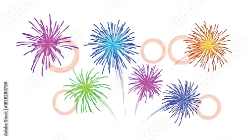 Fireworks of Festive Fun: A vibrant explosion of colors lights up the sky, depicting a captivating illustration.