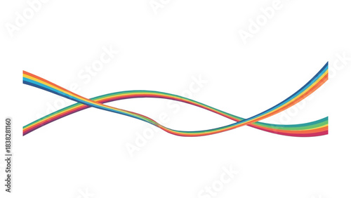 Colorful Wave Lines: Vibrant, flowing lines dance across the scene, creating an abstract display of color and movement. This image is perfect for adding visual interest to a range of design projects.