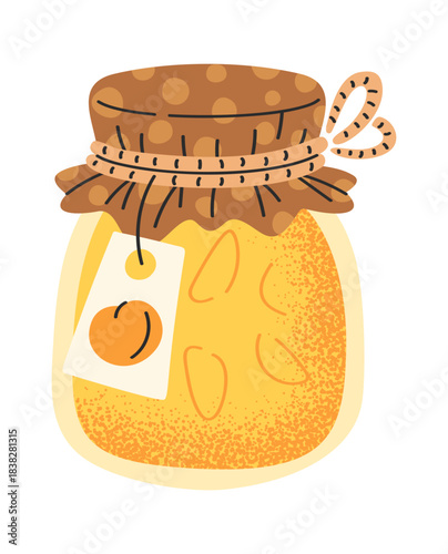 Peach fruit sweet jam jar