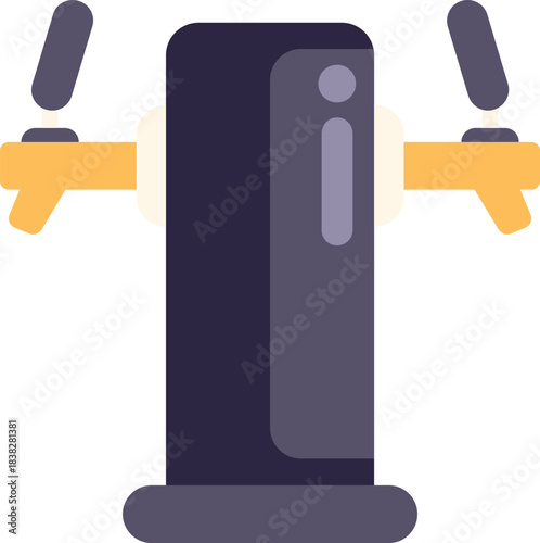 Beer tap dispensing fresh cold craft beer from keg, isolated on white background