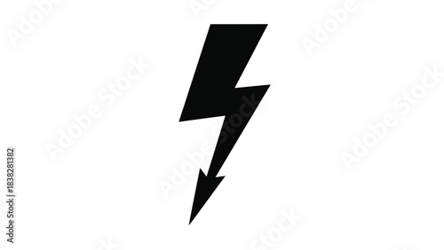 A simple black lightning bolt illustration against a plain white background