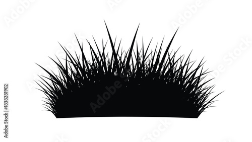 A simple illustration of dark green grass blades with a shadowed base