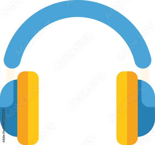 Blue and yellow headphones representing a modern and immersive way to enjoy music and audio content