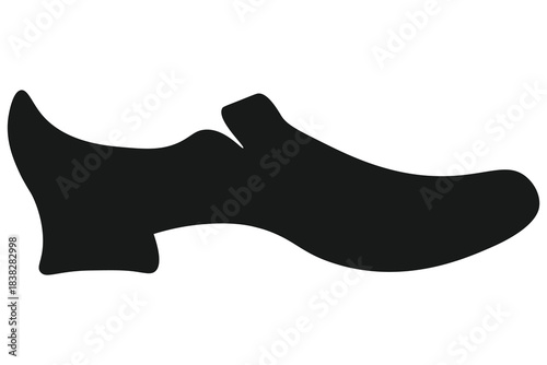 Men dress shoe silhouette for fashion logo menswear branding and classic footwear icon
