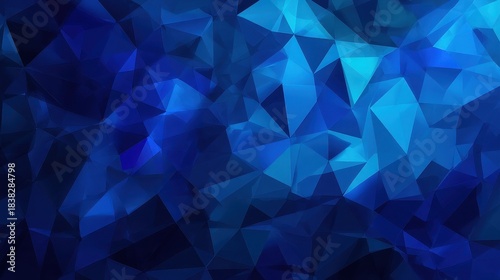 Deep blue geometric polygon background texture with modern abstract shapes