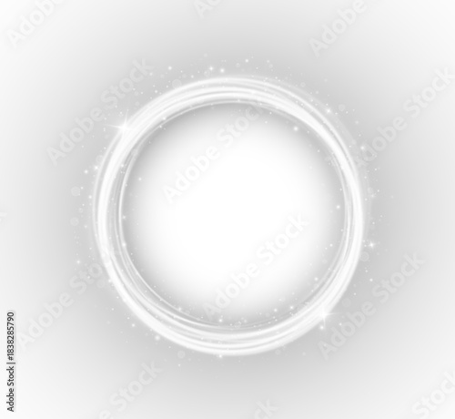 Shiny circular swirl with neon flare and magical motion.