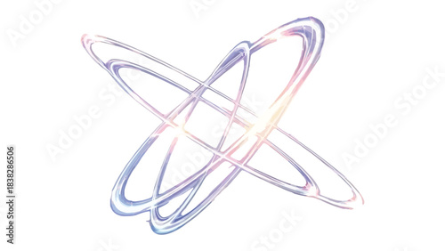 Abstract Orbits: A mesmerizing display of intertwined orbital rings, showcasing the beauty and complexity of scientific principles. 