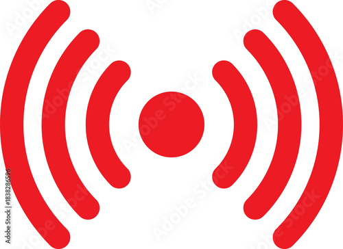 Red wireless hotspot signal icon vector illustration