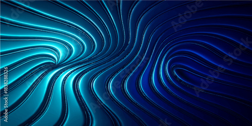 Abstract artistic blue swirl pattern texture with light and motion