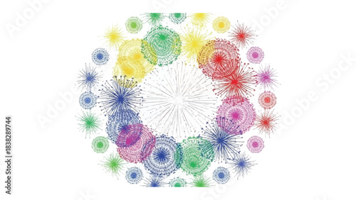 Artistic Burst of Connections: An abstract visual display of interconnected nodes radiating outward from a central point, symbolizing networking and communication