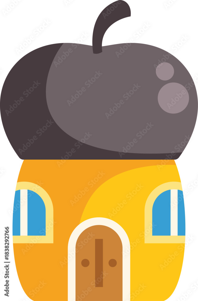 Fototapeta premium Cozy acorn shaped house blending nature and architecture, ideal for representing comfortable living in a natural environment
