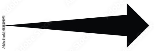 Long arrow vector icon. Arrow pointing to the right on a white background. Black arrow forward, Vector illustrator