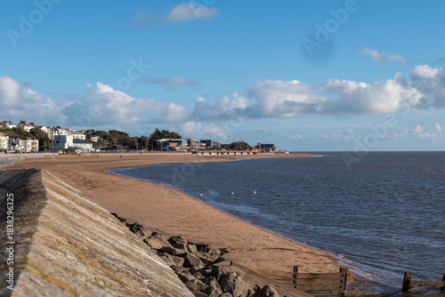Exmouth sea front and beach devon england uk 