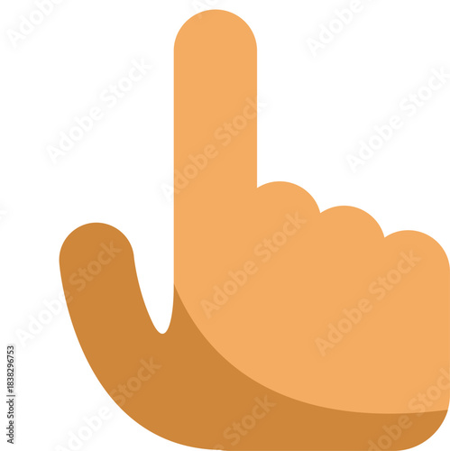 Cartoon hand with index finger extended, pointing or clicking something